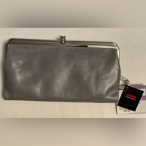 NWT Hobo brand leather clutch “The Lauren”, Smoke color